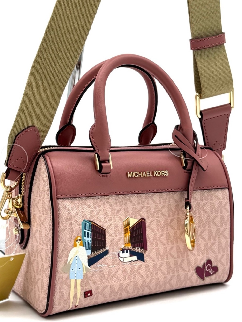 Michael Kors XS Jet Set Travel Girl Duffle Crossbody Bag Powder Blush